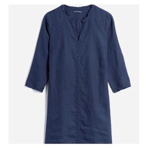 Micheal Stars Paloma Raw Hem Casual Linen Dress Womens Medium. Langenlook